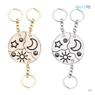 XXG Darling 3 Pieces New Round Sun Star Moon Pendant Keychain Fashion Best Friend Forever Friendship