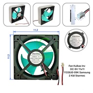 Samsung 12V DC 9v 11x11 2 kbl 11338JE-09K Inverter Refrigerator Fan Motor