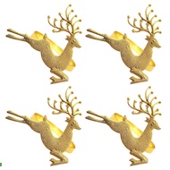 4Pcs Elk Napkin Holders Reindeer Napkin Buckle Xmas Napkin Elk Napkin Buckle