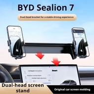 For BYD Sealion 7 Car Phone Holder Display Fixed Magnetic Alloy Base Gravity Support Double Head Sta