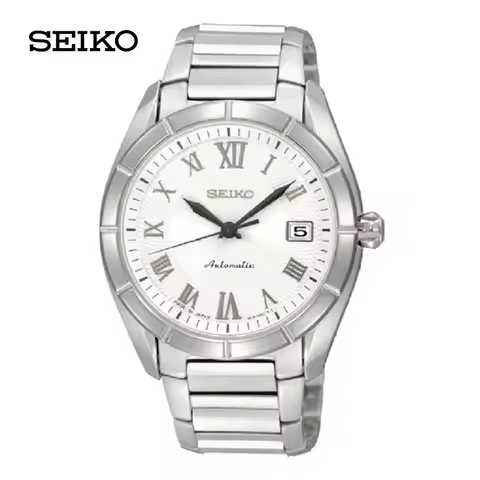 SEIKO original Automatic mechanical watch calendar 100m waterproof Business watch Stainless steel SR