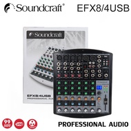 Soundcraft EFX8/4USB 8ช่องเครื่องผสมขนาดกะทัดรัด16 DSP เสียงรีเวิร์บรองรับบลูทูธและการเชื่อมต่อ USBเ