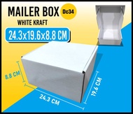 KARDUS/BOX/KARTON(24,3x19,6x8,8cm)DIE CUT BARU PIZZA POLOS PUTIH MURAH