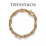 2025 NEW Genuine- สร้อยข้อมือทิฟแฟนี่ลิงค์กลางในทองสีเหลืองพร้อมเพชร ลิงค์เครื่องวัดเซ็นเจอร์ที่ทำใน