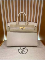 💫新鮮出爐🎉🎉 😍😍 Hermes Birkin 25 CC10 內拼37色磨砂金扣 💫💕外縫BK25 奶昔白內拼金棕色 馬蹄印磨砂金扣