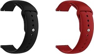 ONE ECHELON Quick Release Watch Band Compatible With Seiko SSB359  Silicone Watch Strap with Button Lock, Pack of 2 (Black and Red)