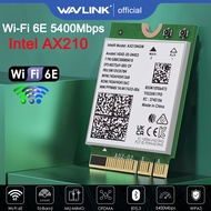 การ์ด wifi WAVLINK WiFi 6E Intel ax210ngw Tri-Band 5400Mbps 2.4GHz/5GHz/6GHz อะแดปเตอร์เครือข่ายพร้อม Bluetooth 5.3 สำหรับแล็ปท็อป การ์ด wifi m.2 พร้อมบลูทูธ รองรับ Windows 10/11