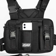 USAGI Vlogger 2 Chest Cam Motorcycle Rig Bag W/ Smartphone Holder Body Camera Black Plain