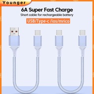 Portable Short Fast Charging Data Line 25cm/50cm Optional, Type-C To Type-C Elbow Design, Portable P