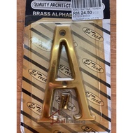 HOME CONCEPT > ES'TECH Brass BA714 (Tembaga) Door Alphabet Size 4 inch PB