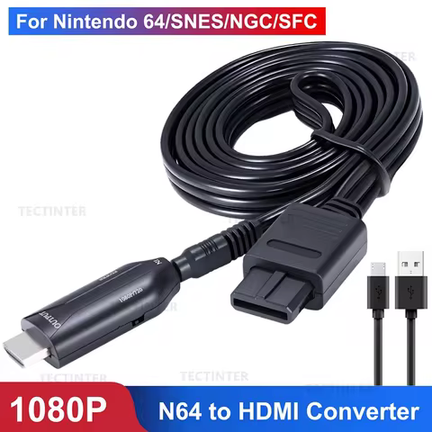 For N64 to HDMI-Compatible Supports For GameCube SNES N64 Display Modes Converter Adapter for HDTV F
