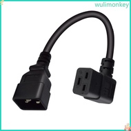 WU 16A C20 to C19 Right Angle Extension Cable PDU UPS Power Cord Cable C20 TO C19
