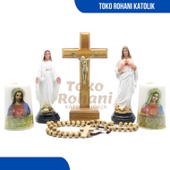 LILIN CATHOLIC PRAYER PACKAGE (MINI SIZE) / CATHOLIC PRAYER SET 15 CM / CATHOLIC SITTING BASE / JESU