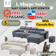 Sabah L Shape Sofa With Extra Stool Sofa Premium Quality Sabah Ready Stock Easy Clean Sofa Pet Frien