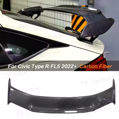 For Honda Type R FL5 2022+ MD Style Real Black Red Carbon Fiber Rear Trunk Spoiler Wing FL5 Carbon F