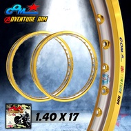 ล้อคอม วงล้ออลูมิเนียม COM 1.40 X 17 Adventure Rim ทอง-เงิน ทูโทน ขอบเรียบ 1 คู่ ( 2 วง ) วงล้อคอม C