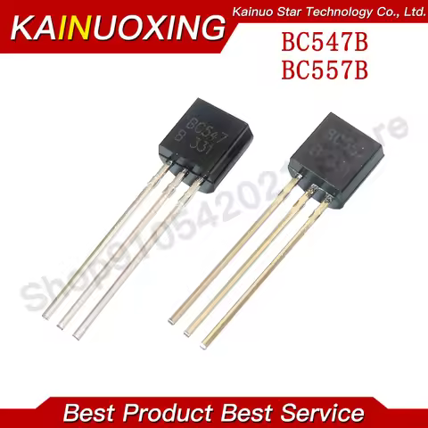 100pcs=50pairs BC547 BC557 Each 50pcs BC547B BC557B 0.1A 45V NPN PNP TO-92 Low-power transistor