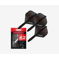 Target Darts RVB K Flex Integrated Dart Flights & Shafts | Pack of 3 K-Flex, No.2 | Short, Intermedi