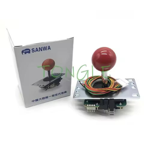 JLF-TP-8YT Japan Sanwa Joystick with Ball Top Handle, Arcade Joystick Part, 4 and 8 Way Adjustable, 