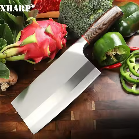 Three-ply Composite Steel Knife 9Cr18mov Kitchen Knife Stainless Steel Cleaver Top Quality Chef Knif