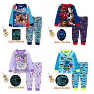 [SG SELLER] Cuddle Me kids Glow in the Dark Pyjamas sleepwear children girls boys spiderman paw patrol melody frozen