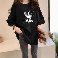 [AIGOMI] A21121 Cotton T shirt Loose T shirt Women Plus Size Clothes