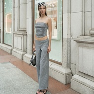 Set Áo Tube Ôm Và Quần Dài Thun Sọc LOUISA SET AUGETY