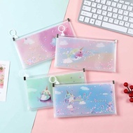 Waterproof Sequin Pencil Case Plastic b6 Exam Portable Pencil Pen Stationery Bag Glitter File Bag
