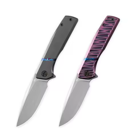 IOI I93 Folding Knife with Vanax Blade Titanium Carbon Fiber Handle Pocket Knife for Outdoor Camping