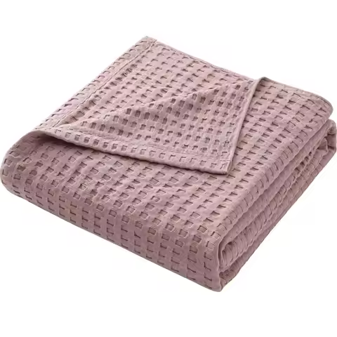 Summer Waffle Plaid Cotton Bed Blanket Throw Thin Quilt Knitted Bedspread Home Hotel Coverlets Green