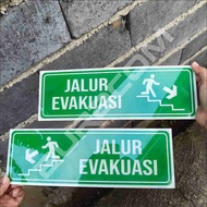 Acrylic, Sticker Sign Evacuation Route Sticker 10 x 30 cm (A41)
