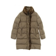 MONCLER CLEMATITE 羽絨外套 聚酯纖維/毛皮 卡其色 二手 女款