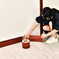✨Shopee Special Sale✨Imitation Wood Grain Baseboard Self-Adhesive Waistline PVC Baseboard Wall Stick