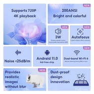 New HP320 Mini projector 4K HD portable Android 11 180 degree rotating home projection ceiling