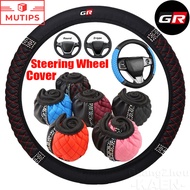 Toyota GR Leather Car Steering Wheel Cover Universal Steering Protector With Diamond For 86 Yaris Vi