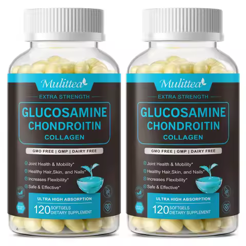 Mulittea Glucosamine Chondroitin Capsulues with Collagen for Joint Support &Health Collagen Peptides