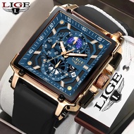 LIGE Waterproof Watch For Men Luxury Luminous Mens Watches Casual Sports Quartz Full Calendar Chronograph Wristwatch