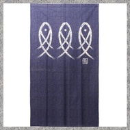 (DGHV) Japanese Noren Doorway Curtain Ancient Character Fish Tapestry For Home Decoration Blue 33X59