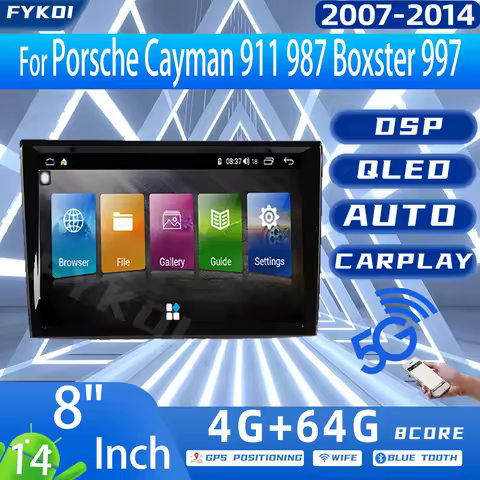 8" 7862 Auto Android 15 For Porsche Cayman 911 987 Boxster 997 2007-2014 Car Radio Carplay GPS Navig