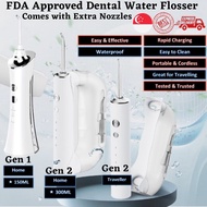 Dental Water Flosser Portable Oral Irrigator Water Jet USB Rechargeable 4 / 5 Nozzles Included FDA A