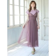 GRL日本正品夢幻粉紫色美人魚兩件套網紗圓領短袖長洋裝連身裙日系SET