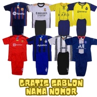 MADRID/ALNASSR KIDS FOOTBALL JERSEY/MIAMI/BARCELONA FREE NAME NUMBER