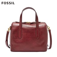 全新品｜整理家裡不二價｜FOSSIL Sydney 輕量真皮波士頓包(酒紅色)