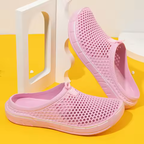 Women's Garden Shoes Breathable Soft Bottom Casual Pure Color Themed Clog Shoes Comfortable Versatil