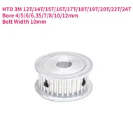 1pcs HTD 3M 12T/14T/15T/16T/17T/18T/19T/20T/22T/24 Teeth Timing Pulley Bore 4/5/6/6.35/7/8/10/12mm S