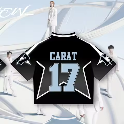 Summer New Korean Ins Music Team Seventeen Jersey Men's Women's Fan Y2K Fashion Casual Sports T-Shir