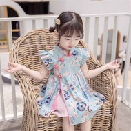 旗袍 cheongsam muslimah plus size Pakaian kanak-kanak perempuan cheongsam 2024 gaya bayi baharu hanfu 