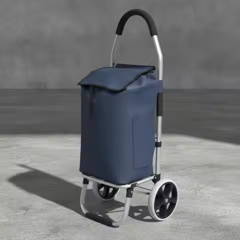 Folding Shopping Cart Foldable Shopping Trolley with Wheels Foldable Utility Cart with Bag for Senio