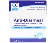 Quality Choice Anti-Diarrheal Loperamide HCI Tablets, 2 mg, 24 Caplets