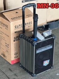 ลำโพงบลูทูธ ลำโพงรุ่น MN-35 MN-36 MN-37 ลำโพงไม้เคลื่อนที่มีล้อลาก เสียงดังกระหึ่ม เบสหนัก แถมไมค์